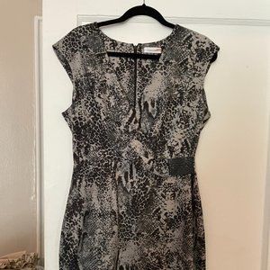 Calvin Klein Faux Wrap Animal Print Jersey Dress 12